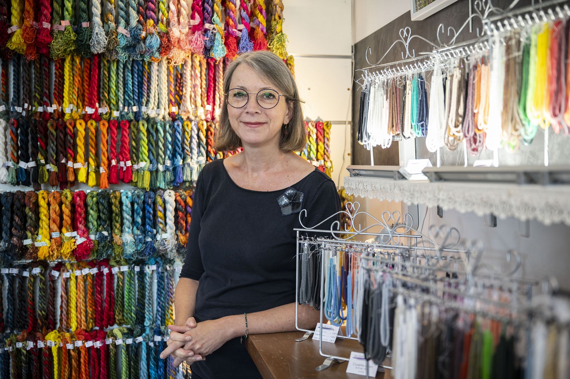 Catherine Herb a créé la première boutique de fournitures de broderie d'art