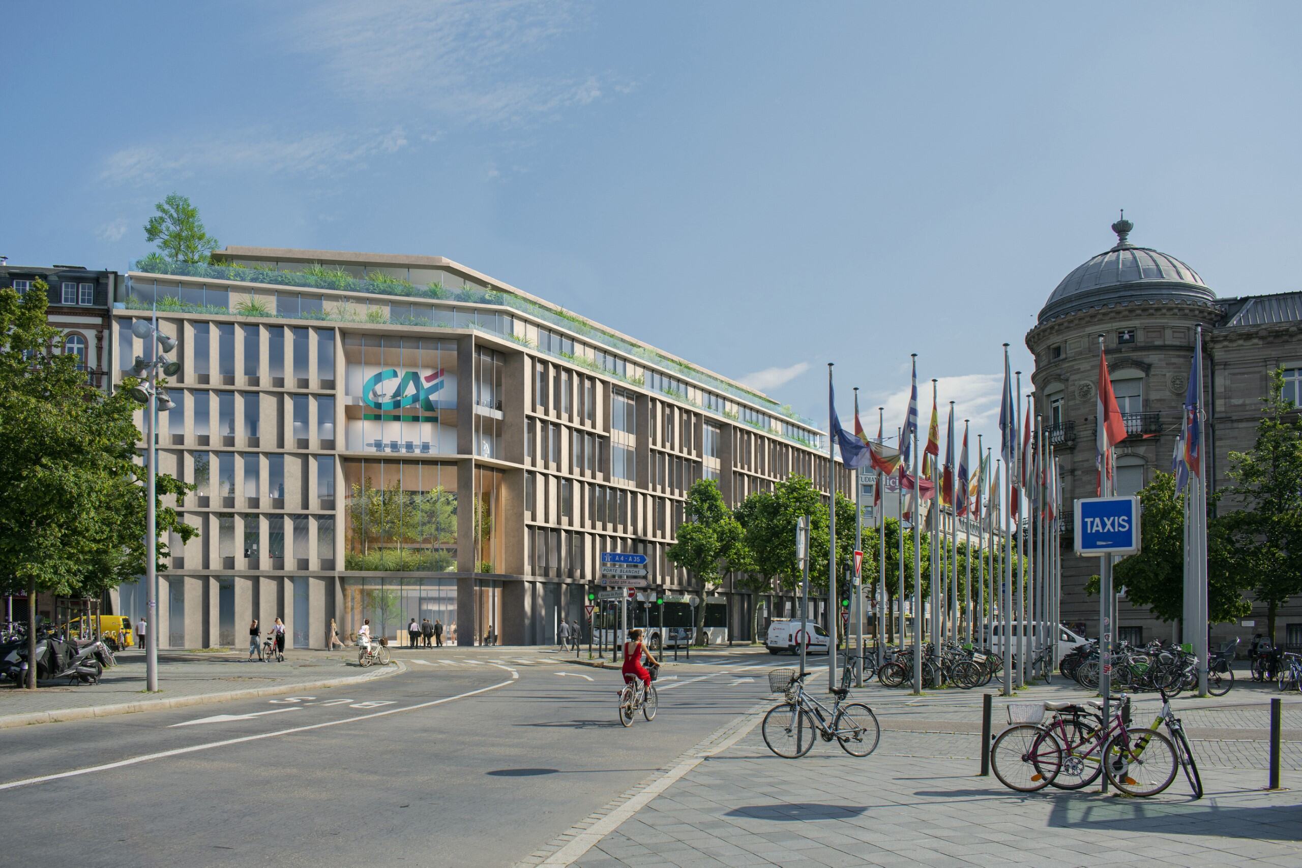 Futur siège du Crédit Agricole, place de la Gare à Strasbourg