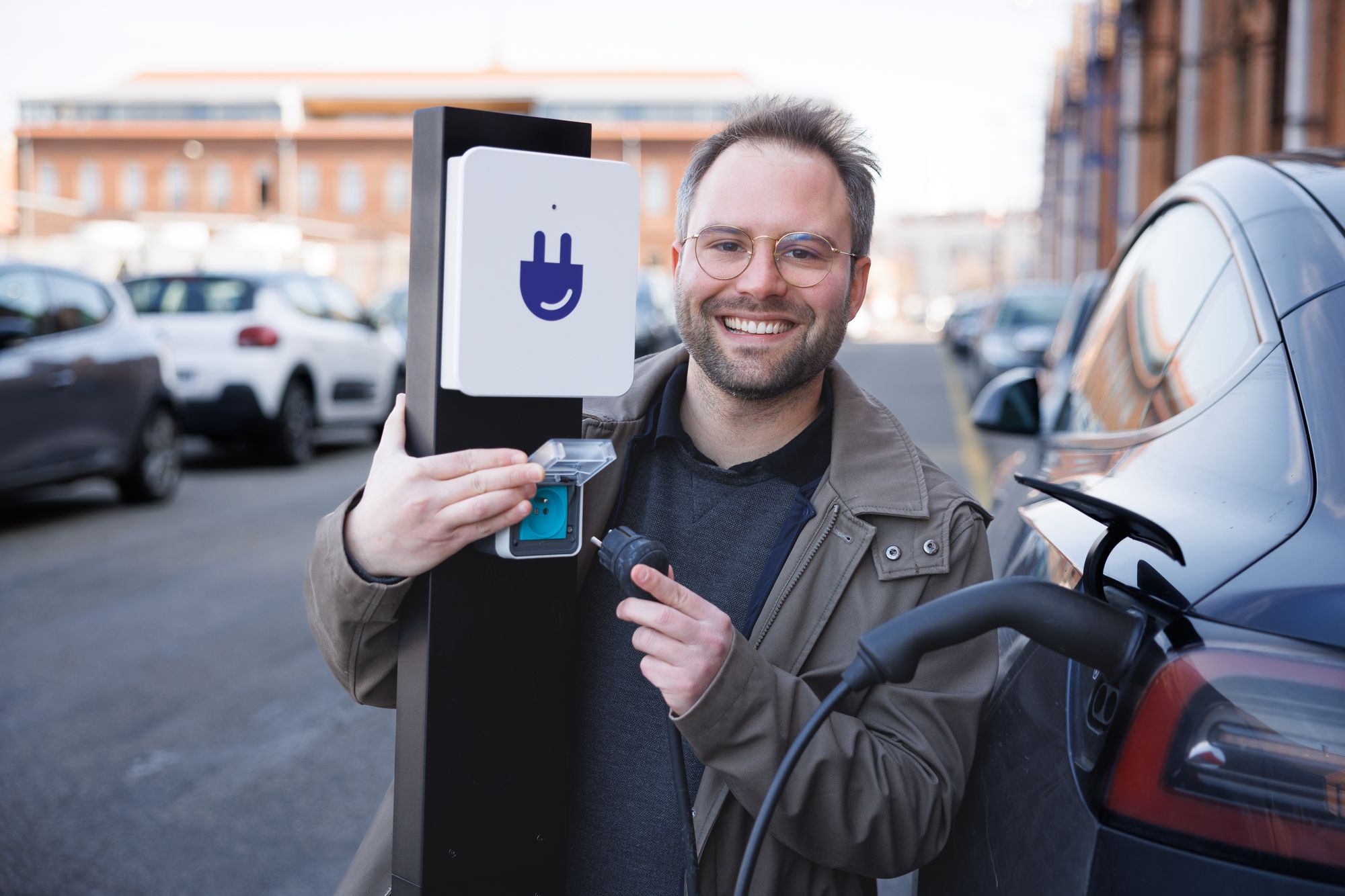 Élie Habermacher, à l’origine de Skwatt, une startup qui veut simplifier la recharge des voitures électriques.