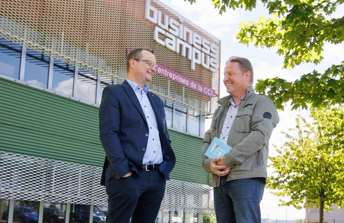 Marc-Olivier Dietrich, directeur du patrimoine immobilier de la CCI Alsace Eurométropole (à gauche) & François Wolff, directeur commercial et innovation de Waterlab Services