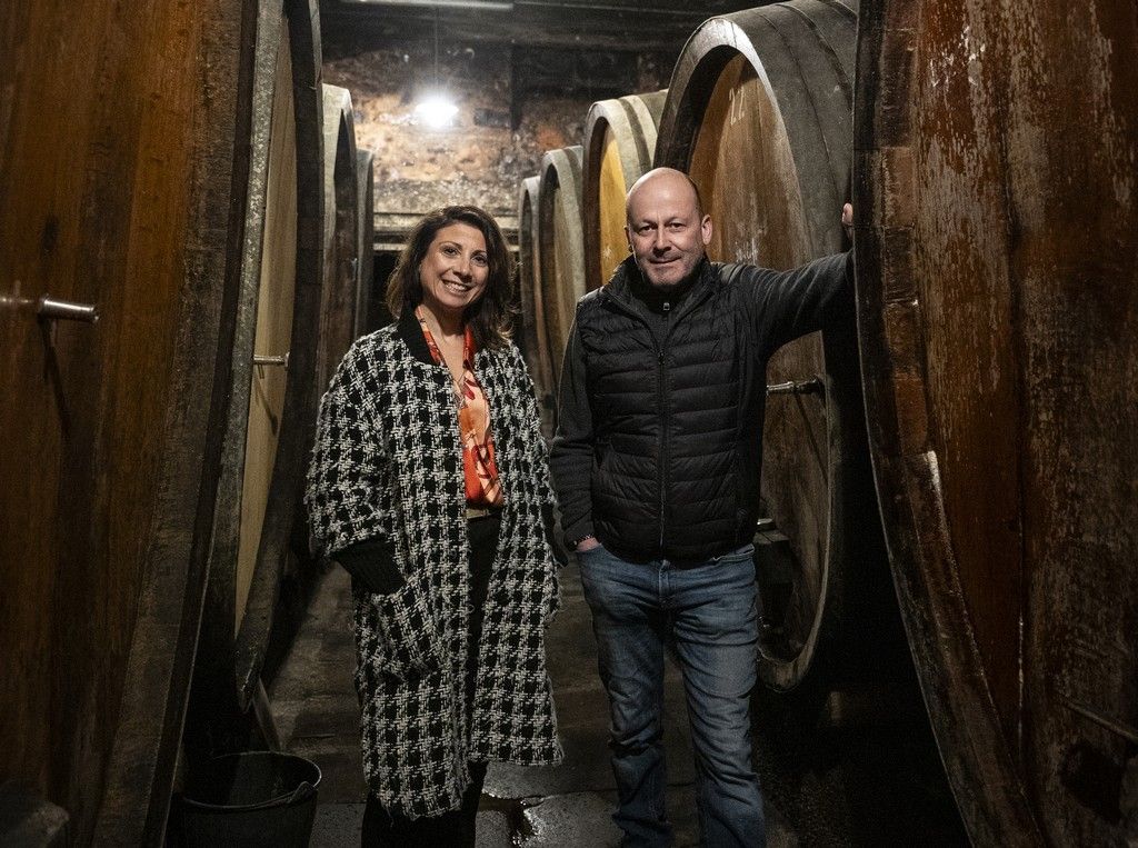 Un duo à la tête des Grandes Maisons d’Alsace : Marie-Paule Gilardoni, Directrice & Thomas Boeckel, Président et producteur-négociant à Mittelbergheim.