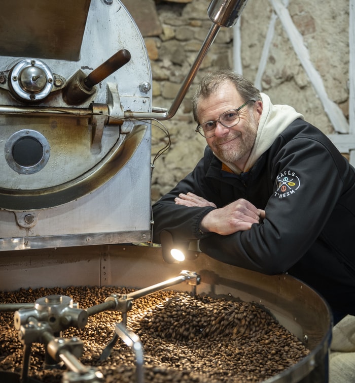 Régis Kientzler a installé son atelier de torréfaction à Bergheim.