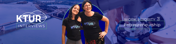 Frauke Lorenzen, cheffe de projet « Start-ups dans le Rhin supérieur » à l’Université de Fribourg-en-Brisgau, et Océane Marie, cheffe de projet KTUR² pour l’entrepreneuriat transfrontalier à l’Université de Strasbourg UNISTRA