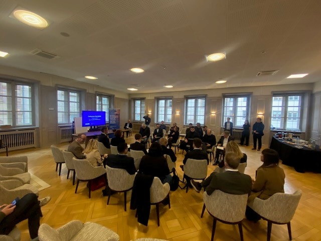 Les candidats aux élections municipales de Strasbourg livrent leur propositions aux chefs d’entreprises membres du Conseil de Délégation Strasbourg Bas-Rhin de la CCI Alsace Eurométropole : Catherine Salomon Présidente de la Délégation, Guy Tonnelier, Gwenn Bauer, Jacques Chomentowski, Vincent Minery, Jean-Philippe Herzog