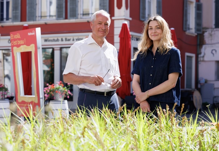 Philippe Trimaille, adjoint au maire de Mulhouse, délégué au commerce & Anne Rittimann, responsable études et urbanisme commercial