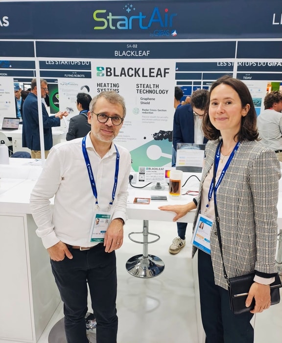 Pour Blackleaf, la stratégie export passe par une forte présence sur les salons internationaux, comme ici au Paris Air Show 2025.